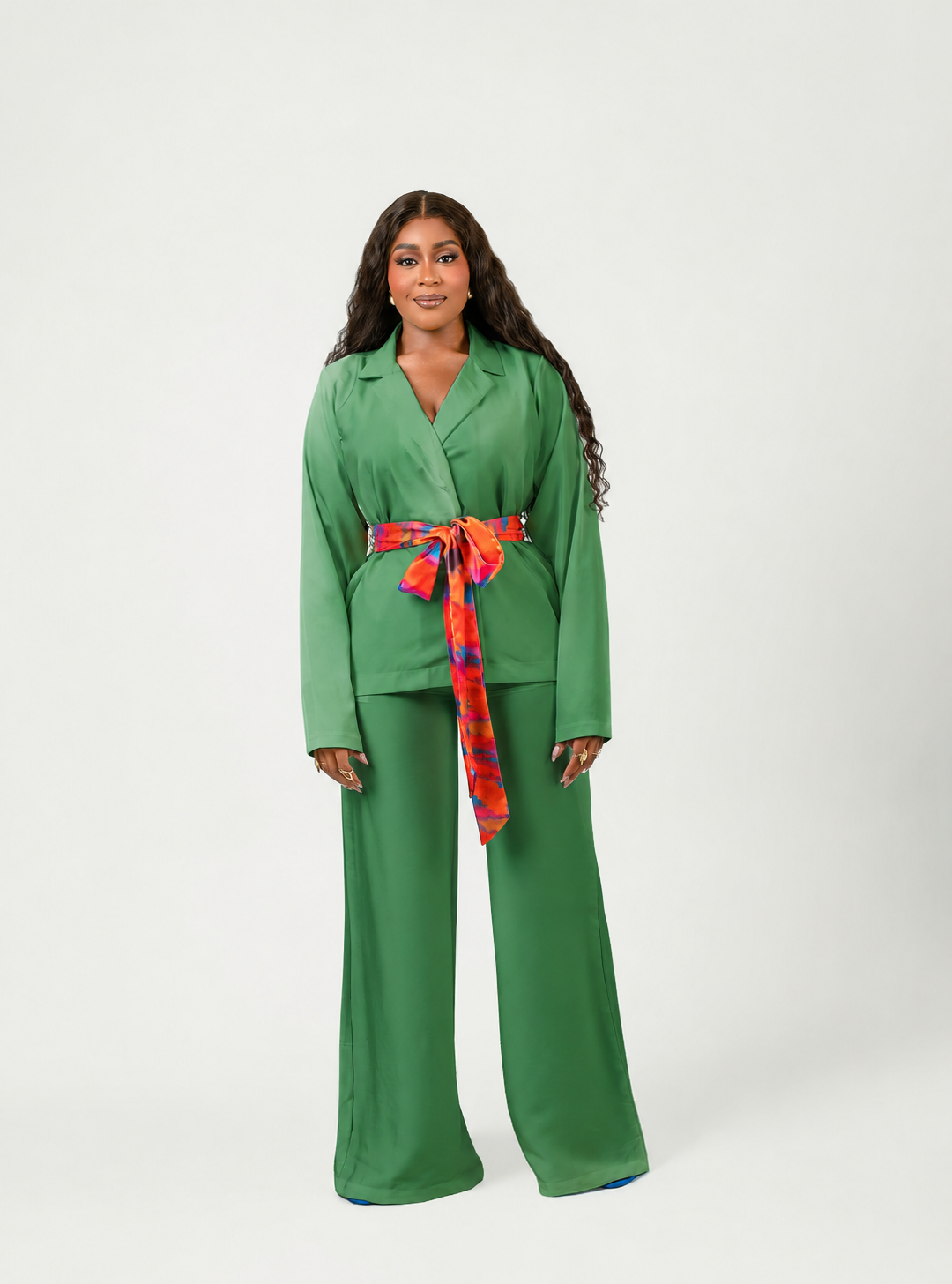 HALO PANT SET (PLAIN SET WITH PATTERN BELT) - Image 3